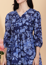 Flora Blue Short Kurti Set
