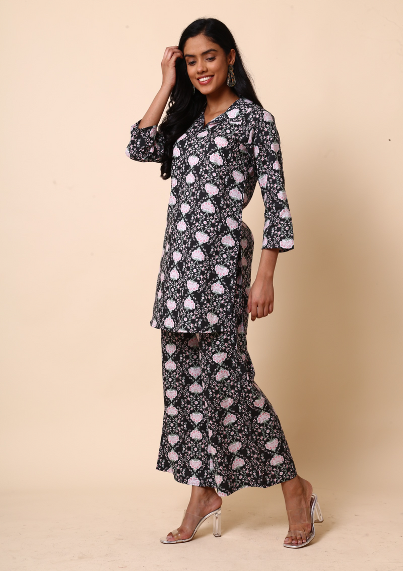 Black Iris Palazzo Set