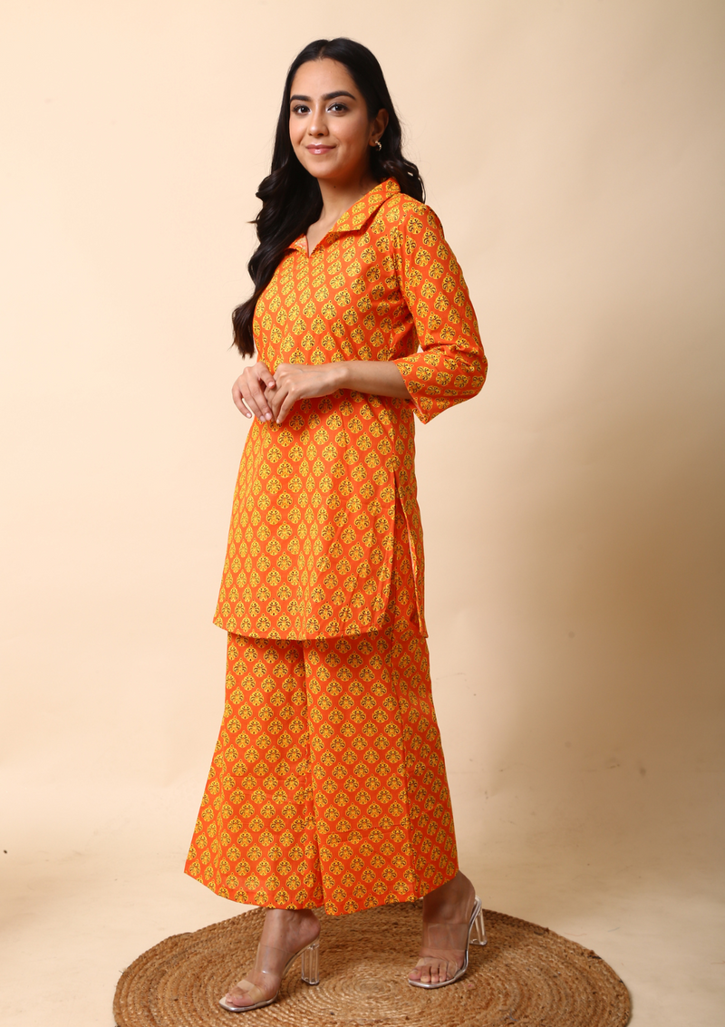 Orange Boota Palazzo Set