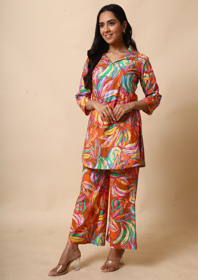 Multicolour Palazzo Set
