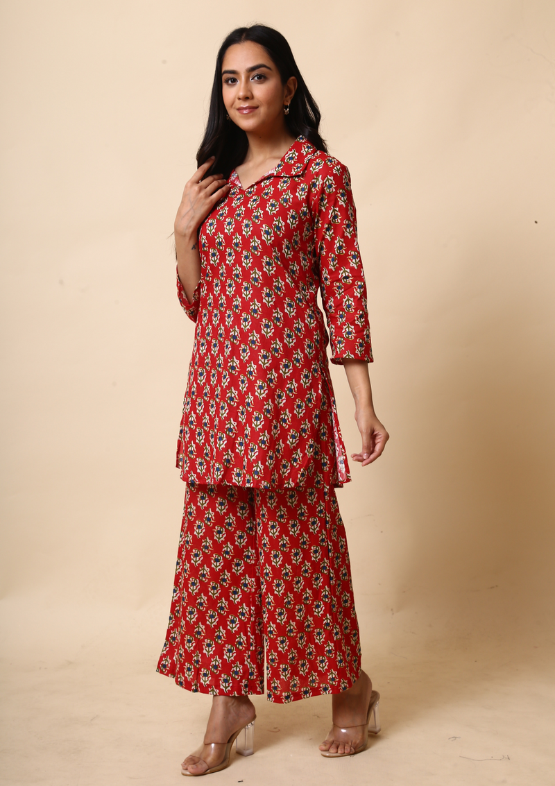 Laal Booti Palazzo Set - Label kuhoo