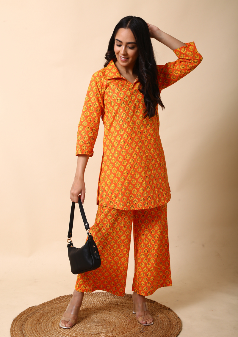 Orange Boota Palazzo Set
