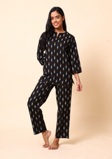 Black Ikkat Co-ord Set