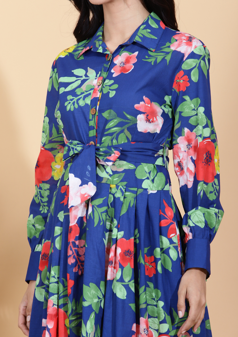 Blue Dress With Belt