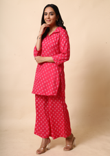 Red Booti Palazzo Set