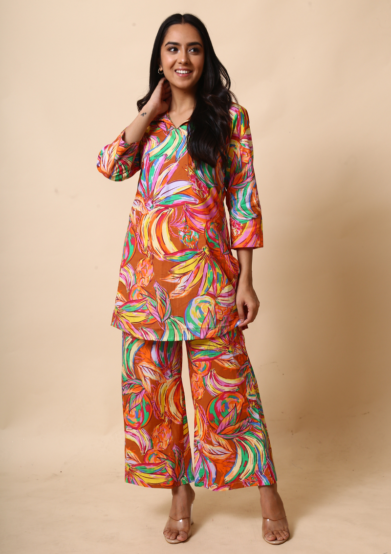 MULTICOLOUR PALAZZO SET - Label Kuhoo