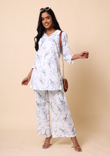 Blue Dobby Palazzo Set - label kuhoo