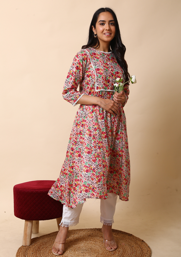 Floral Printed Cotton Kurta