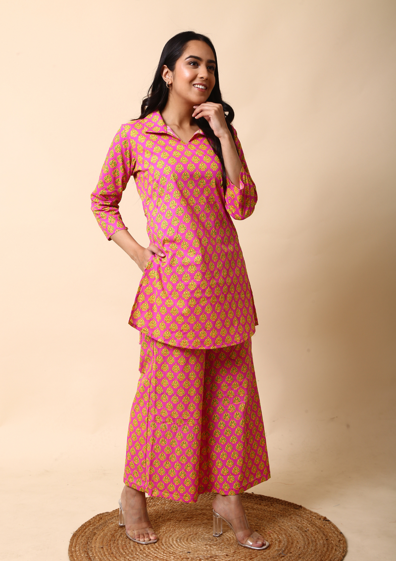 Pink Boota Palazzo Set