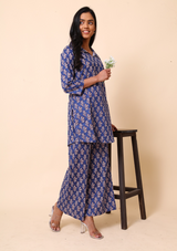 Blue Booti Palazzo Set
