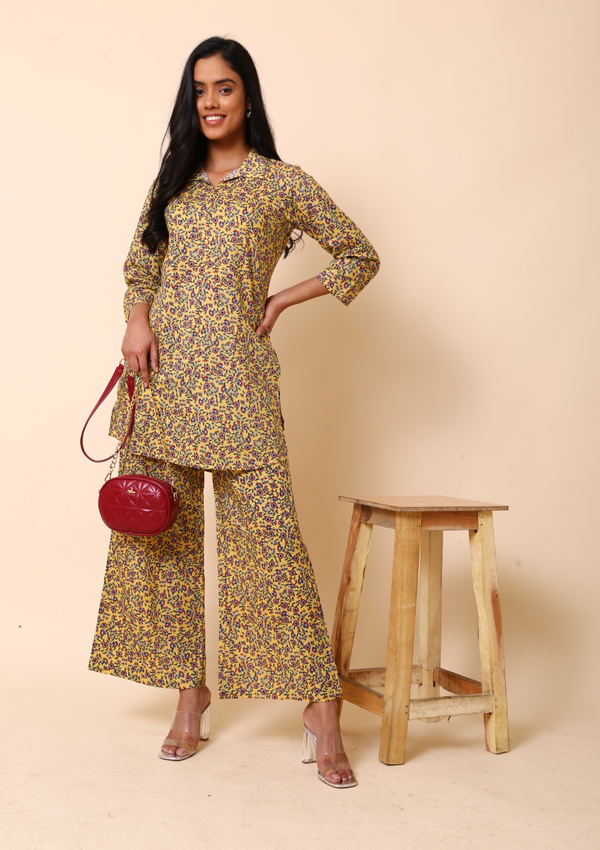 GULDAUDI PALAZZO SET - YELLOW - Label Kuhoo