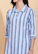 Blue Stripes Kurta Set