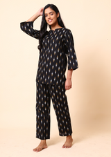Black Ikkat Co-ord Set