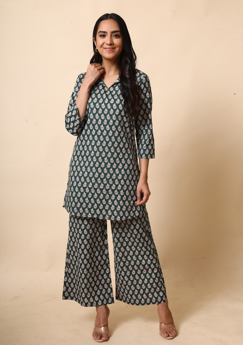 Green Boota Palazzo Set