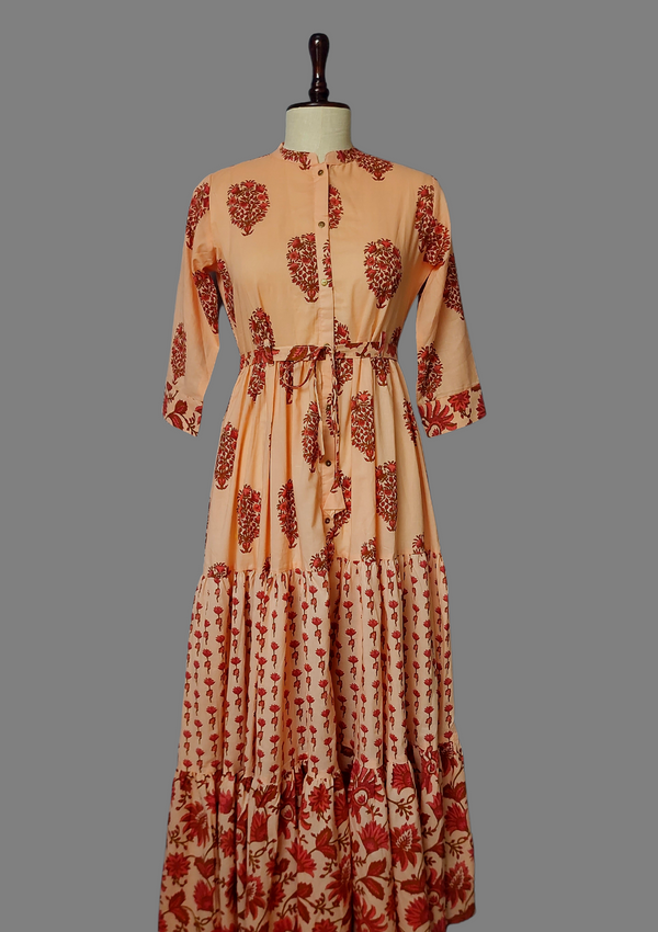 Peach Boota Kurta