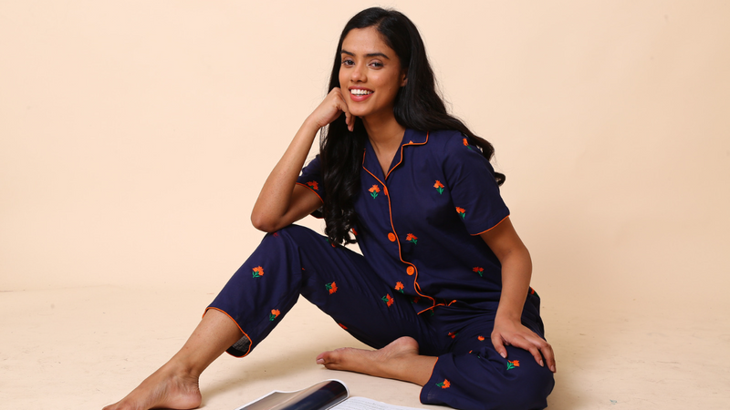 Orange Marigold Night Suit Set