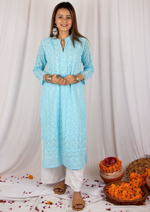 Urvi Chikankari Kurta - Label Kuhoo